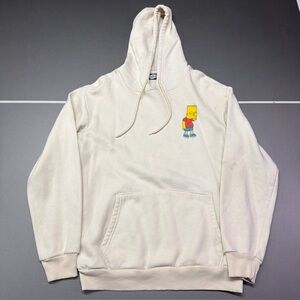 The Simpsons Bart Simpson Cream Hoodie Adult Small Y2K Collectors 80s Sitcom‎
